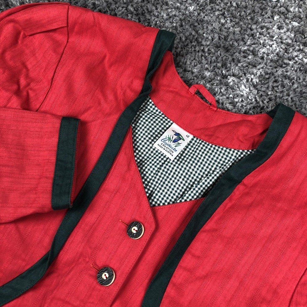 Constanze Creation Jacket Skirt Set Womens 40 Red Oktoberfest‎ Austrian Trachten